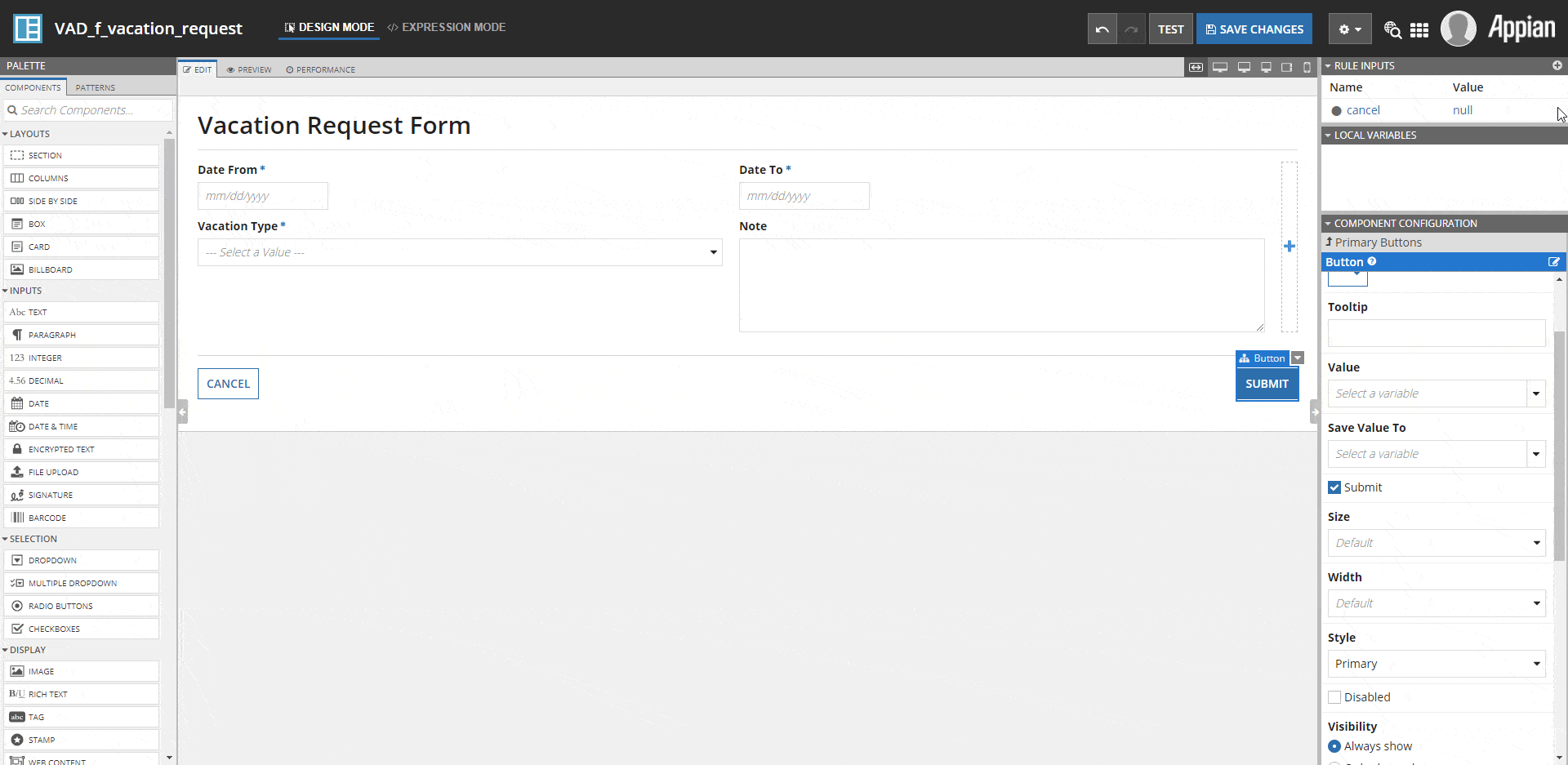Rule input and dates
