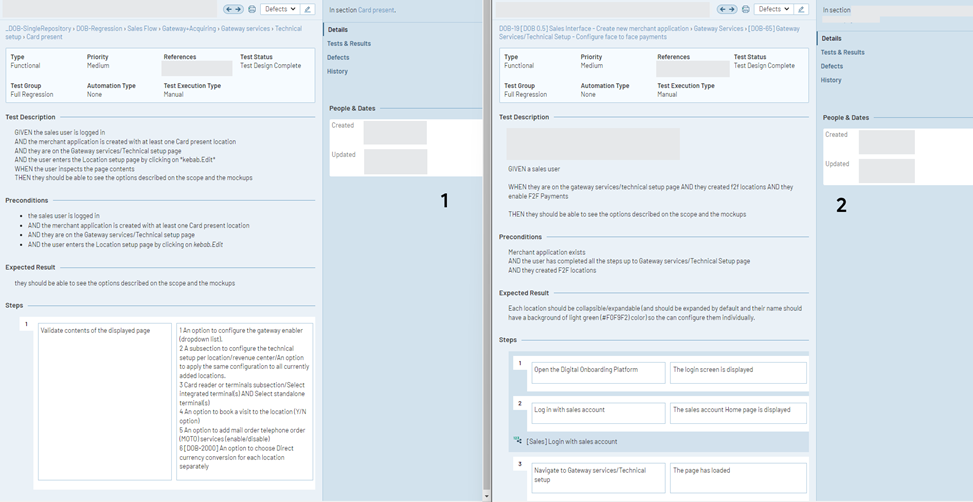 Figure 7: New (1)  vs Old (2) style of Test Cases